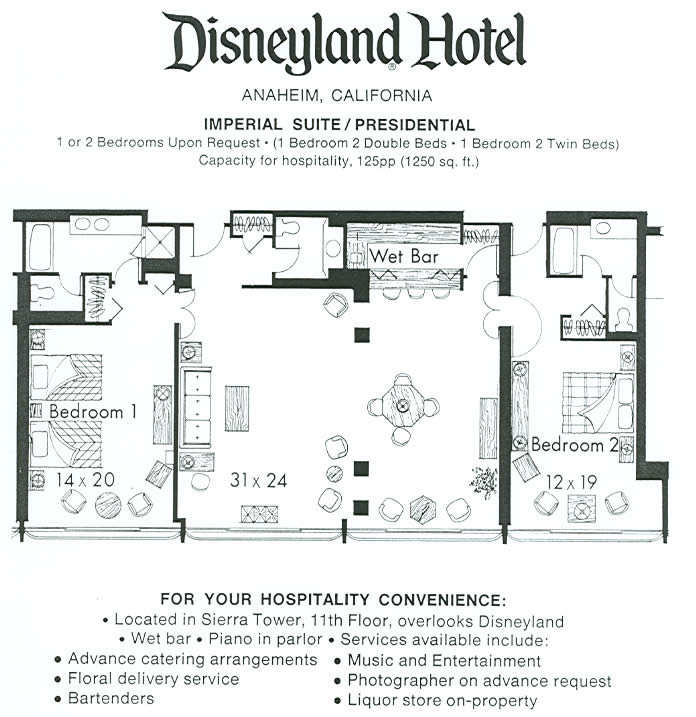 Disneyland Hotel - Presidential Suite floorplan